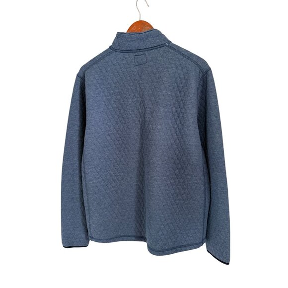 J.Crew Mens Blue Quilted Half-Zip Pullover Sweatshirt Size M Polyester/Viscose - Picture 6 of 7